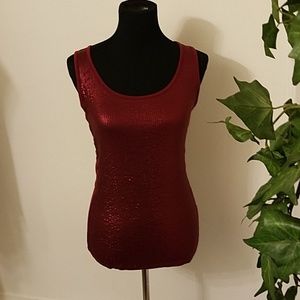 Sz Med Maurice  burgandy sequin tank top